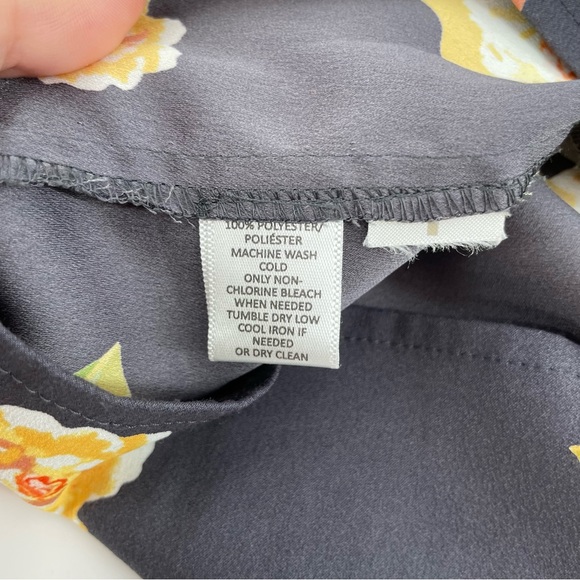 Loft Women’s Sheath Dress Gray Yellow Floral Long Sleeves XS - Picture 6 of 6